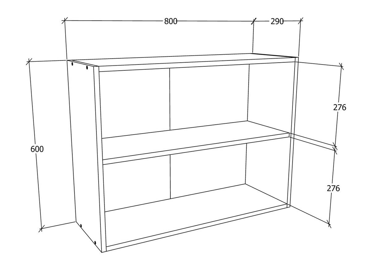 KÜCHENOBERSCHRANK 80/60/31 cm  in Weiss  - Weiss/Alufarben, Konventionell, Glas/Holzwerkstoff (80/60/31cm) - MID.YOU