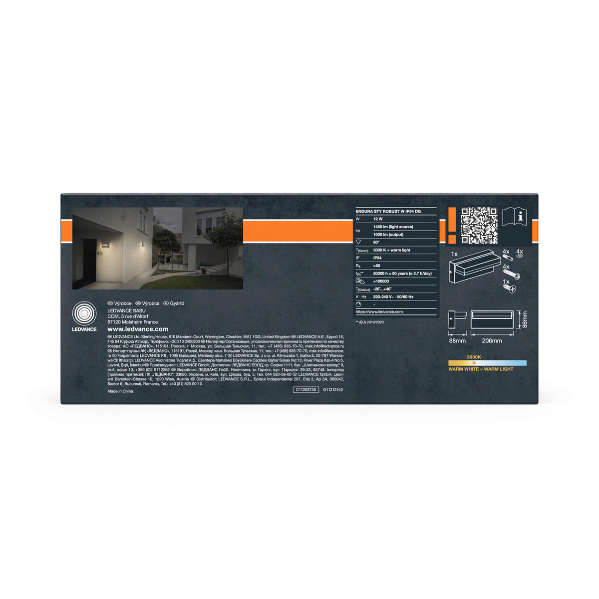 LED-AUßENLEUCHTE 20,6/8,8/8,6 cm   - Dunkelgrau, Basics, Kunststoff/Metall (20,6/8,8/8,6cm) - Osram