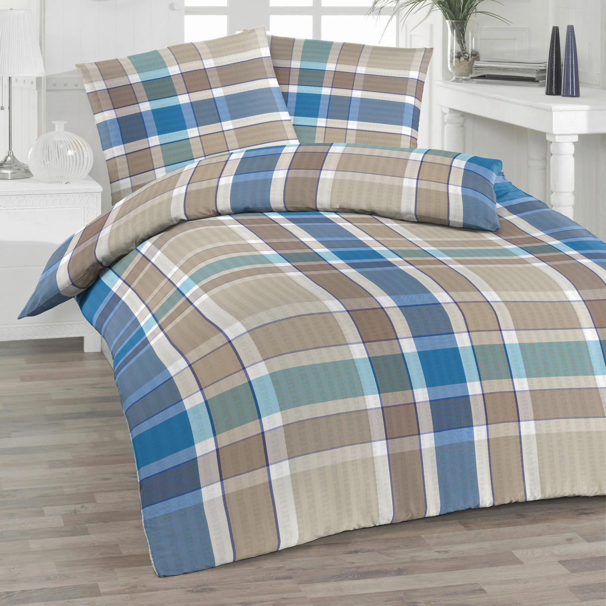 BETTWÄSCHE 4-teilig Seersucker 135/200 cm  - Dunkelblau, Basics, Textil (135/200cm) - Florella