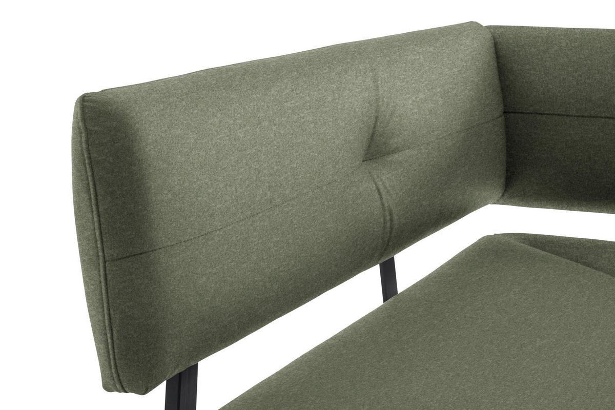 ECKBANK 140/180 cm  in Grün, Schwarz  - Schwarz/Grün, MODERN, Textil/Metall (140/180cm) - Cantus