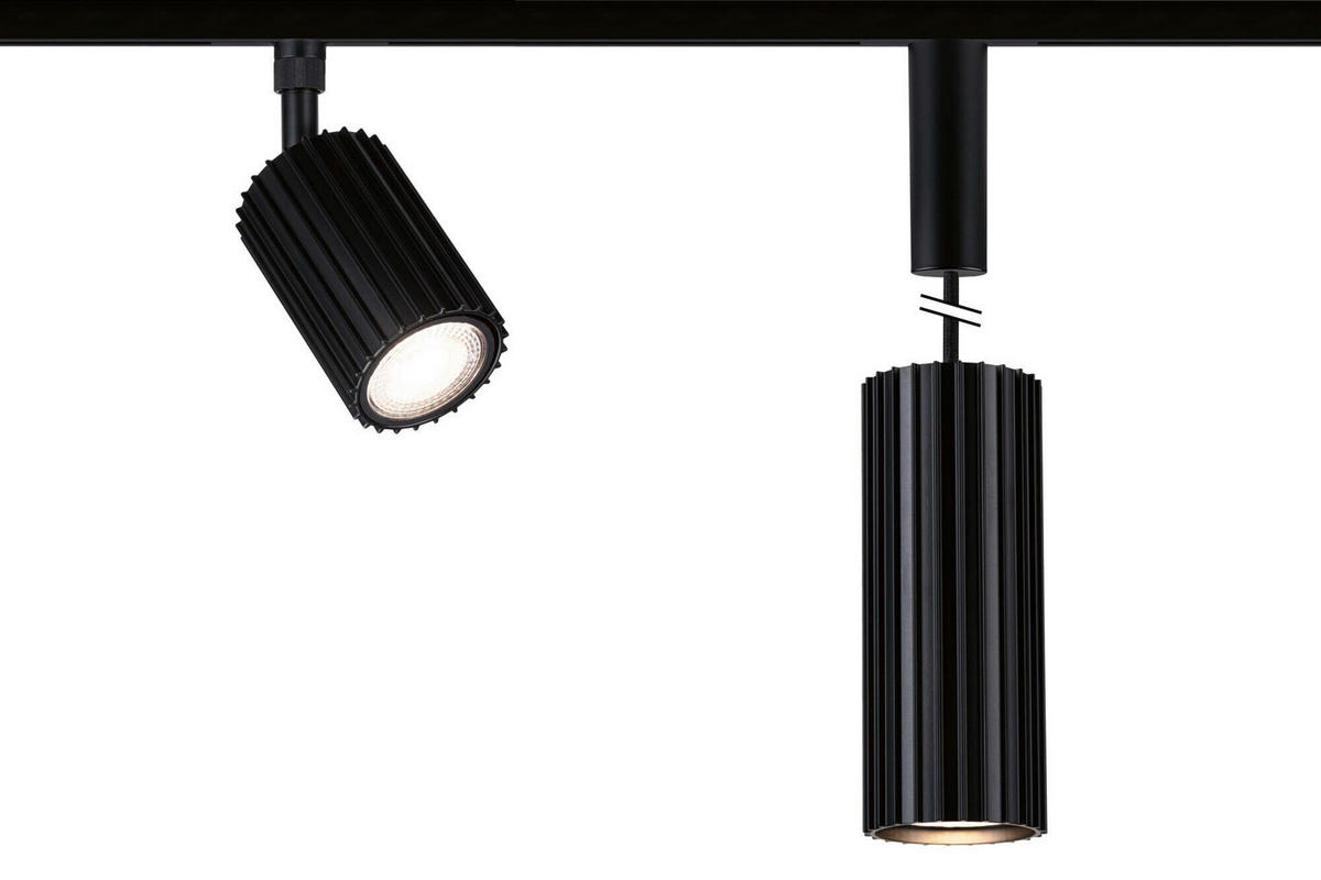 SCHIENENSYSTEM-HÄNGELEUCHTE URail 6,0/126,0 cm  - Schwarz, Basics, Metall (6,0/126,0cm) - Paulmann