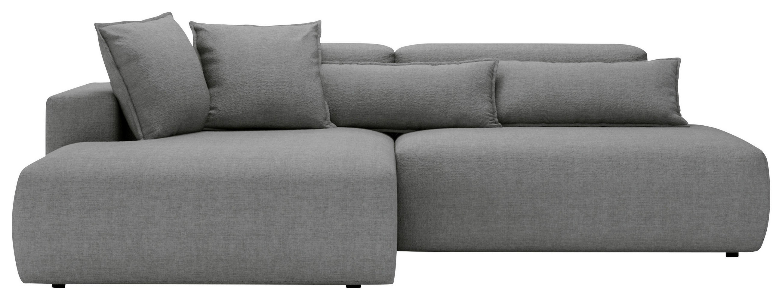 ECKSOFA Chenille Dunkelgrau  - Dunkelgrau/Schwarz, Design, Kunststoff/Textil (160/284cm) - Livetastic