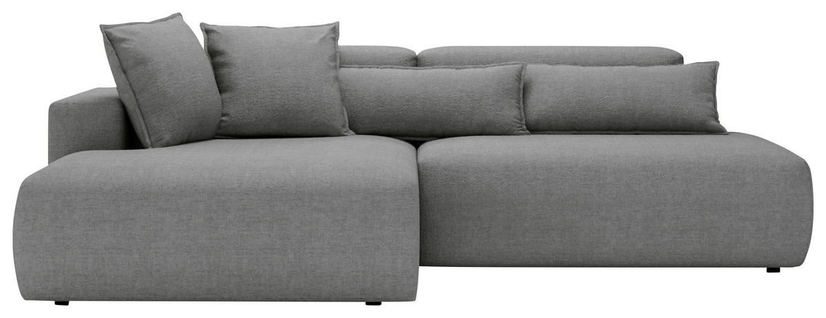 ECKSOFA Chenille Dunkelgrau  - Dunkelgrau/Schwarz, Design, Kunststoff/Textil (160/284cm) - Livetastic