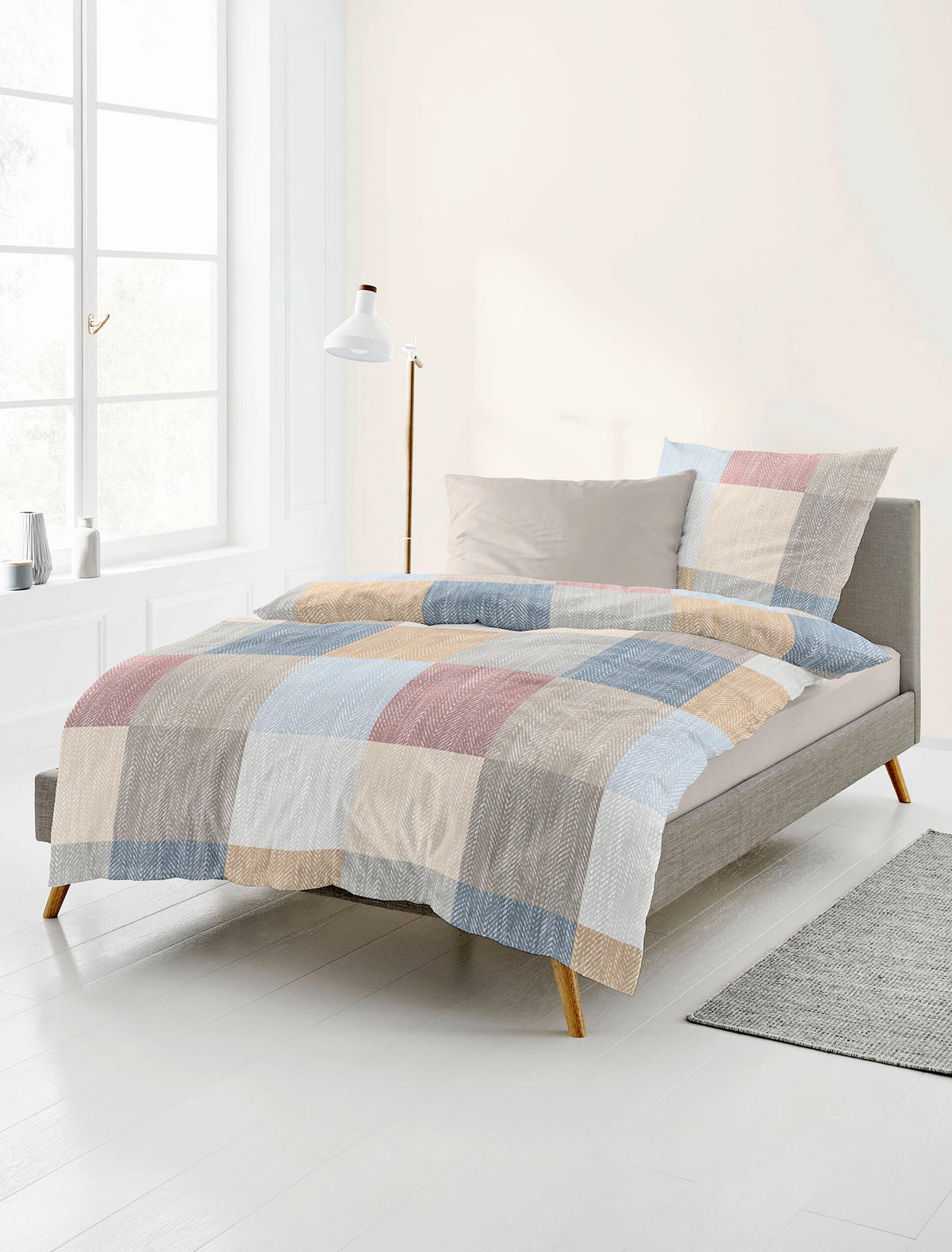 BETTWÄSCHE 2-teilig Biber 135/200 cm  - Blau, Design, Textil (135/200cm) - Bierbaum