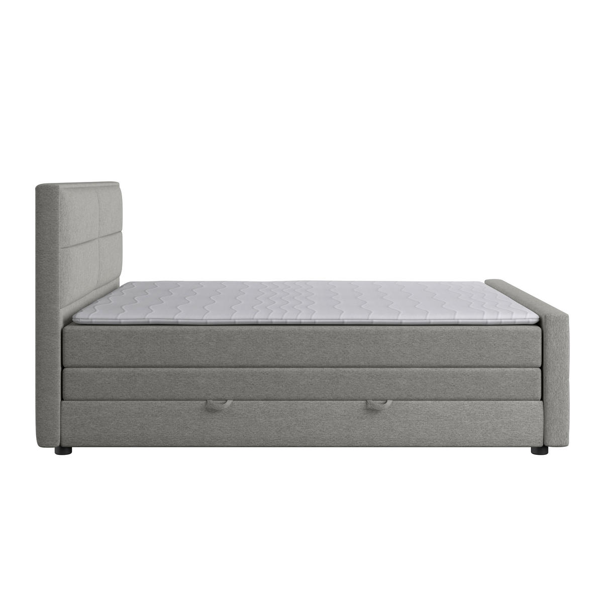 BOXSPRINGBETT 180/200 cm  in Silberfarben  - Silberfarben/Schwarz, Modern, Karton/Holzwerkstoff (180/200cm) - MID.YOU