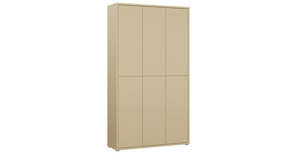 SCHUHSCHRANK  in 109,2/191,9/34,9 cm  - Hellgelb/Grau, MODERN, Holzwerkstoff/Kunststoff (109,2/191,9/34,9cm) - Carryhome