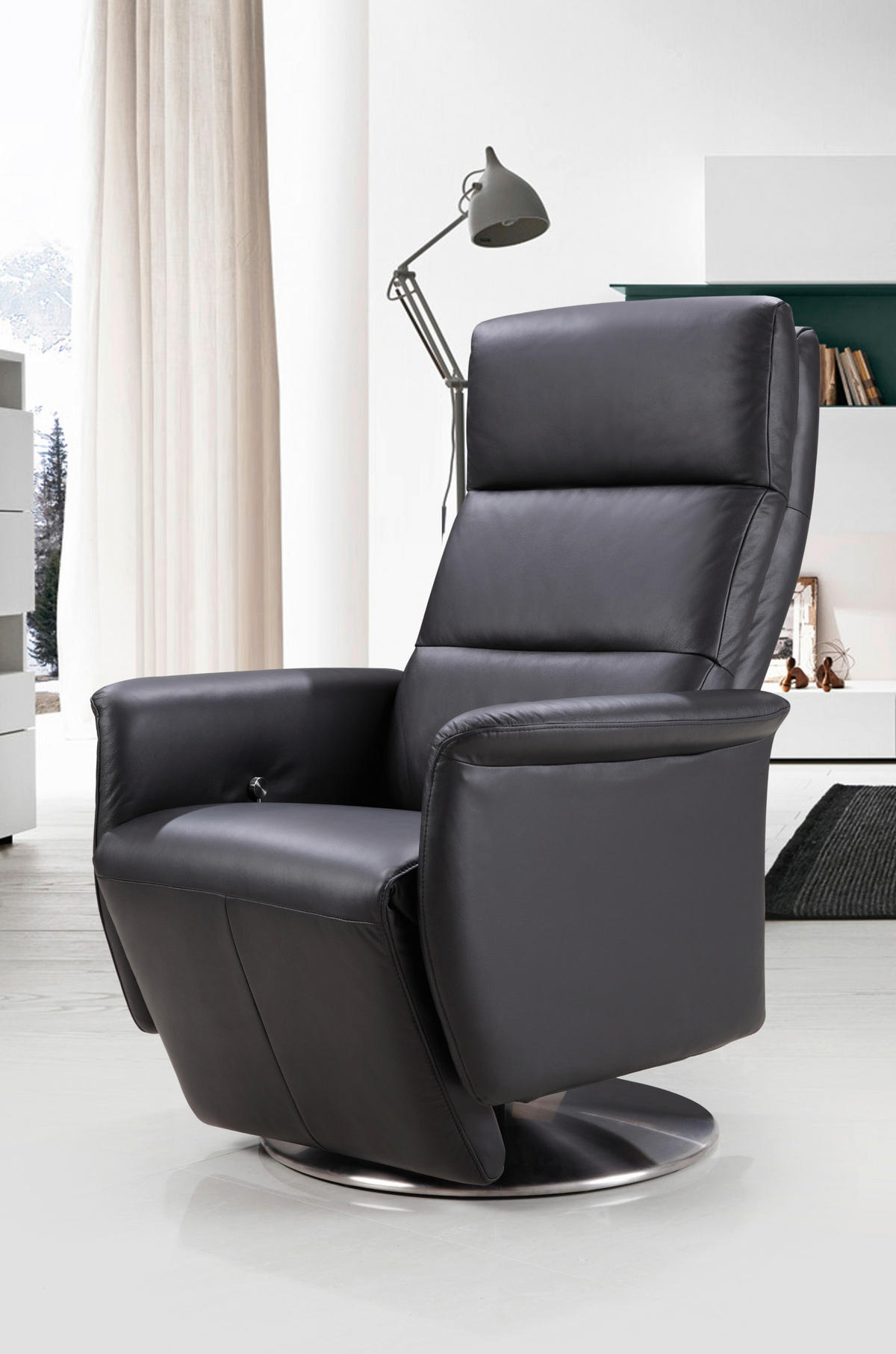 TV-FOTELJ,  črna tekstil - barve kroma/črna, Design, kovina/tekstil (82/95/120cm) - Xora