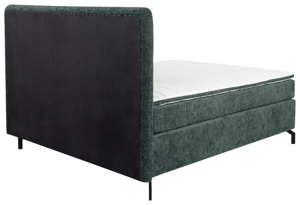 BOXSPRINGBETT 160/200 cm  in Dunkelgrau  - Dunkelgrau/Schwarz, Design, Textil/Metall (160/200cm) - Esposa