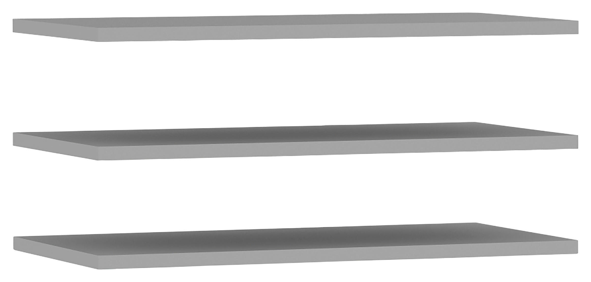 EINLEGEBODENSET 82,9/2,2/42 cm 3-teilig Grau  - Grau, Basics, Holzwerkstoff (82,9/2,2/42cm) - Carryhome