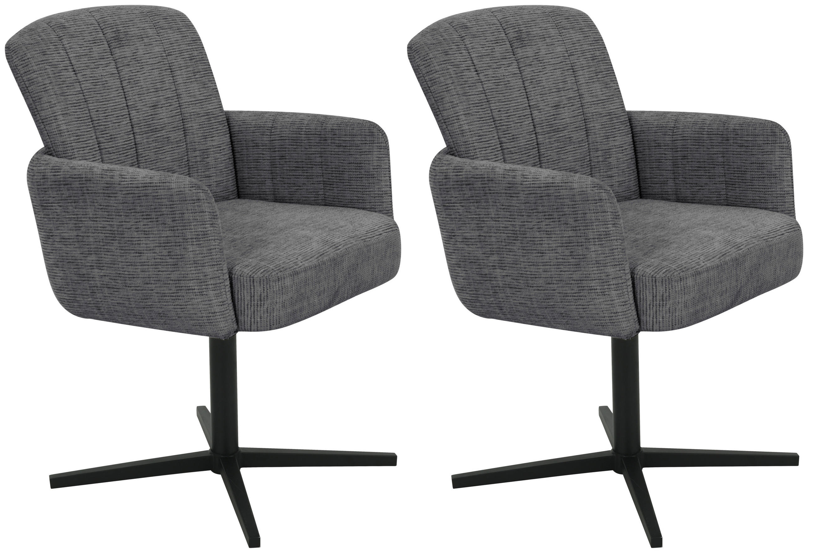 Armlehnstuhl Allison Leinenoptik Grau, B: 58 Cm