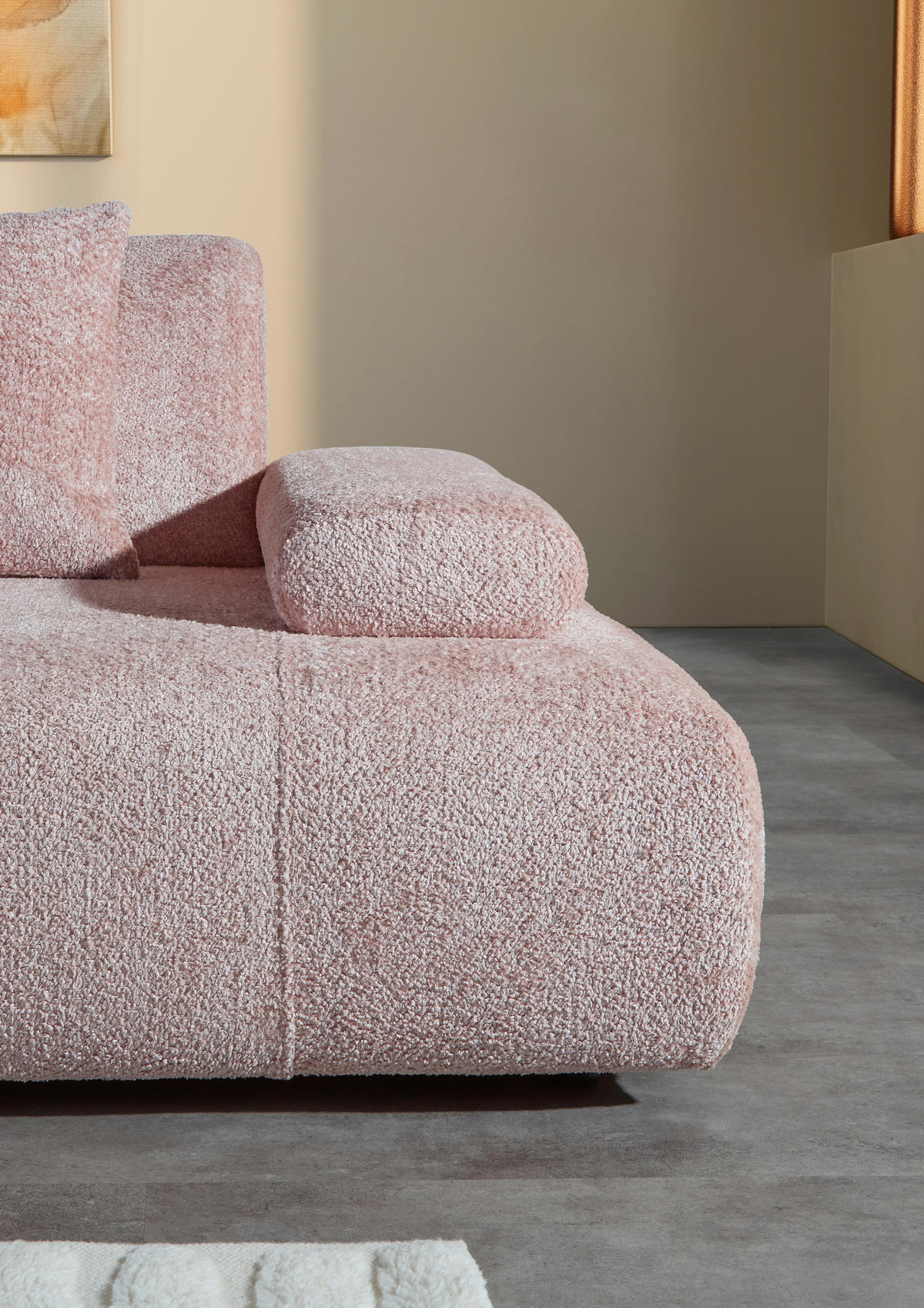 SCHLAFSOFA in Chenille Rosa  - Schwarz/Rosa, KONVENTIONELL, Kunststoff/Textil (235-255/80/116-138cm) - Carryhome