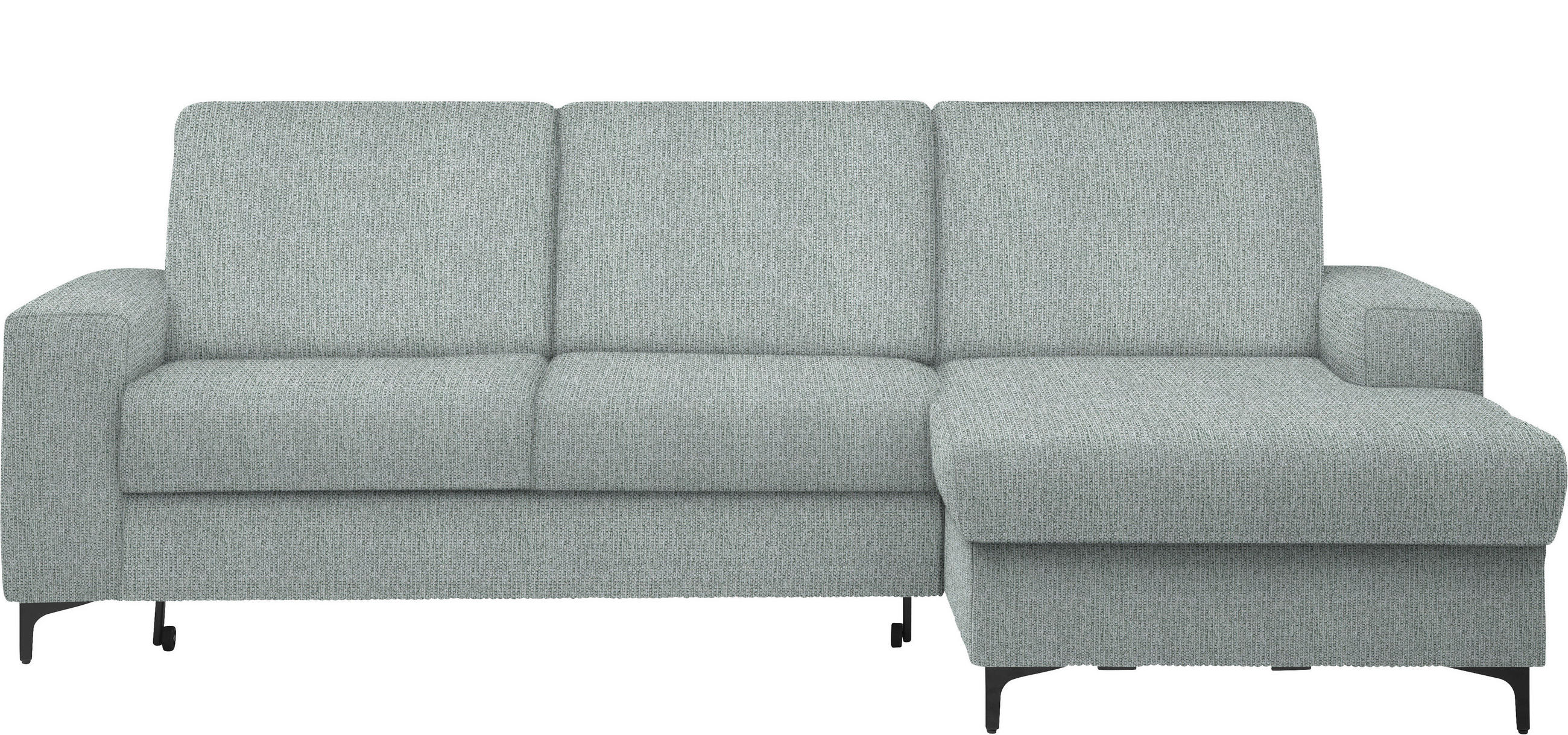 ECKSOFA Grau Webstoff  - Schwarz/Grau, KONVENTIONELL, Textil/Metall (247/167cm) - Stylife