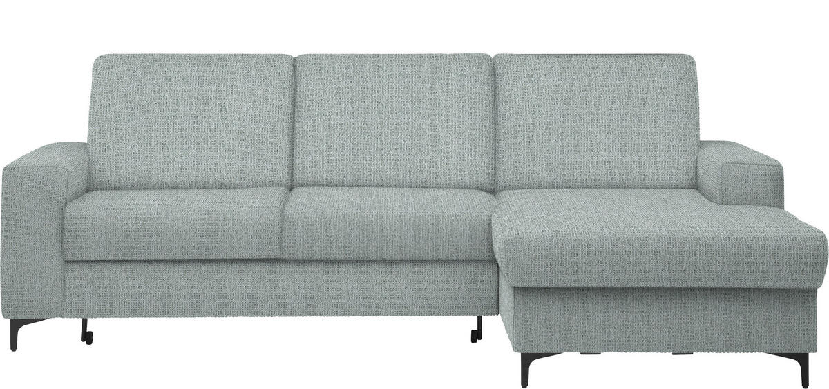 ECKSOFA in Webstoff Grau  - Schwarz/Grau, Konventionell, Textil/Metall (247/167cm) - Stylife