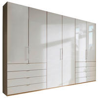 FALTTÜRENSCHRANK 300/236/58 cm 3-türig Eichefarben, Champagner  - Chromfarben/Champagner, KONVENTIONELL, Glas/Holzwerkstoff (300/236/58cm) - Venda