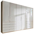FALTTÜRENSCHRANK in Eichefarben, Champagner - Chromfarben/Champagner, KONVENTIONELL, Glas/Holzwerkstoff (300/236/58cm) - Venda