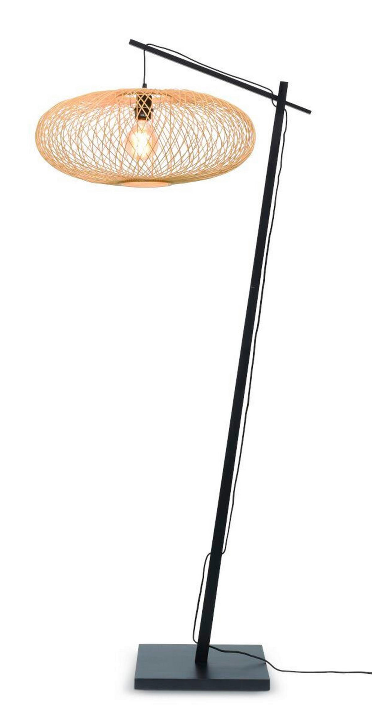 STEHLEUCHTE GOOD&MOJO 176/60/80 cm Skandinavisch  - Schwarz/Naturfarben, Trend (176/60/80cm) - Good & Mojo