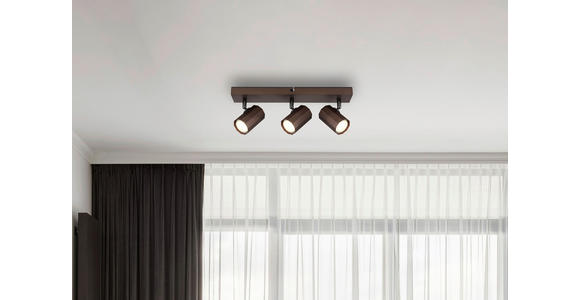 DECKENLEUCHTE 39/6/14,5 cm  - Bronzefarben, Design, Metall (39/6/14,5cm) - Novel