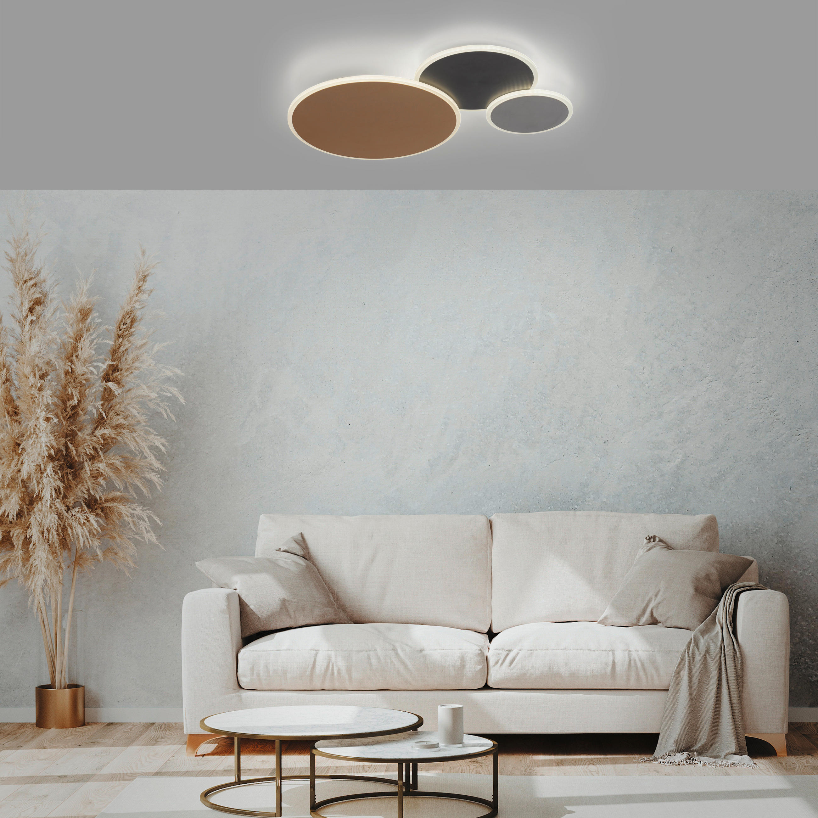 LED-DECKENLEUCHTE Q-Piato 65/40/5 cm - Design, Metall (65/40/5cm) - Paul Neuhaus