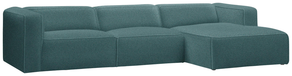 ECKSOFA in Webstoff Petrol  - Petrol/Schwarz, Design, Kunststoff/Textil (332/163cm) - Stylife