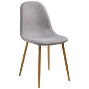 STUHL Webstoff Braun, Grau - Eichefarben/Braun, Design, Textil/Metall (44/87/49,5cm) - TI`ME