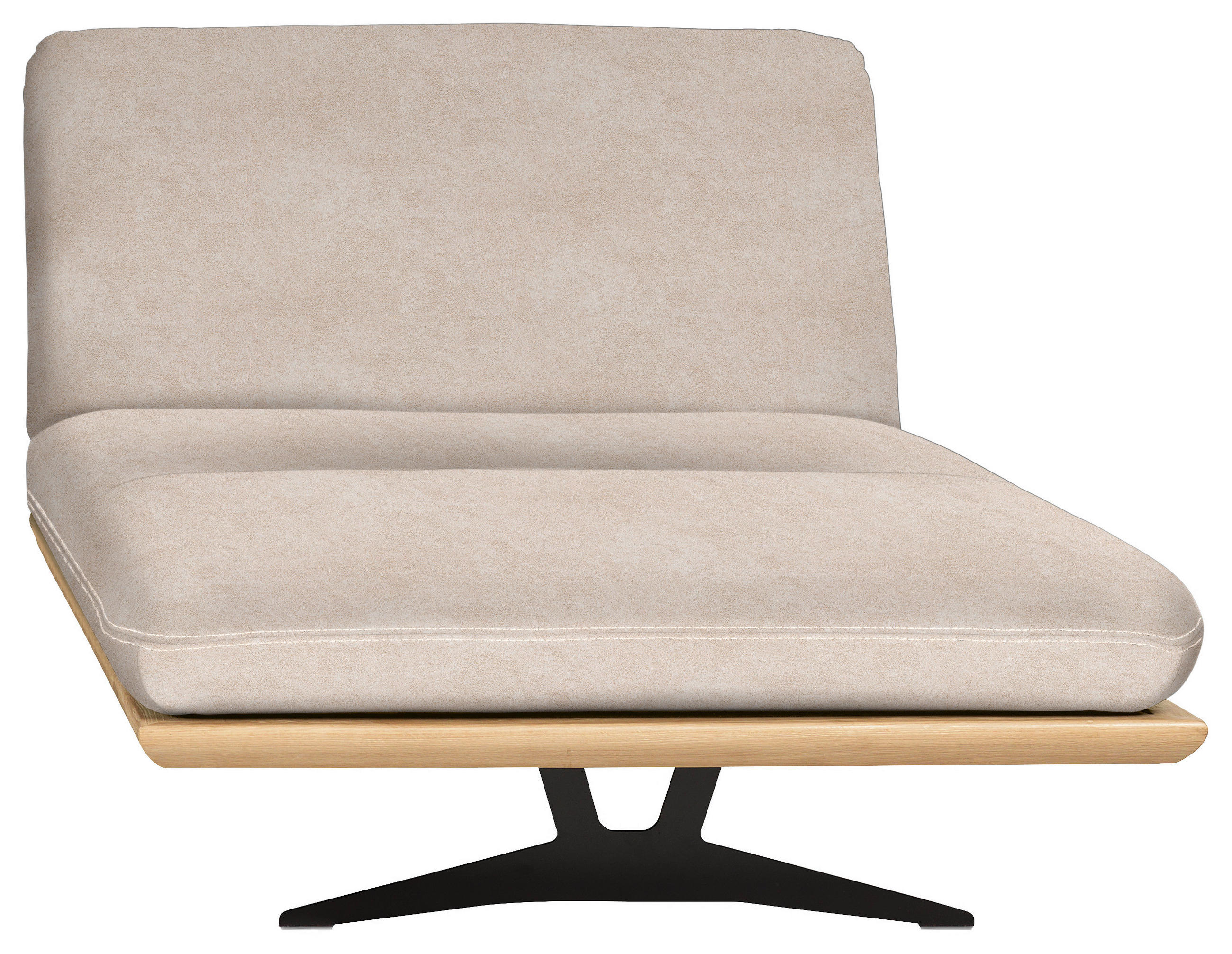 OTTOMANE Palermo Flachgewebe Sandfarben  - Sandfarben/Beige, Design, Holz/Textil (114/92/165cm) - Dieter Knoll