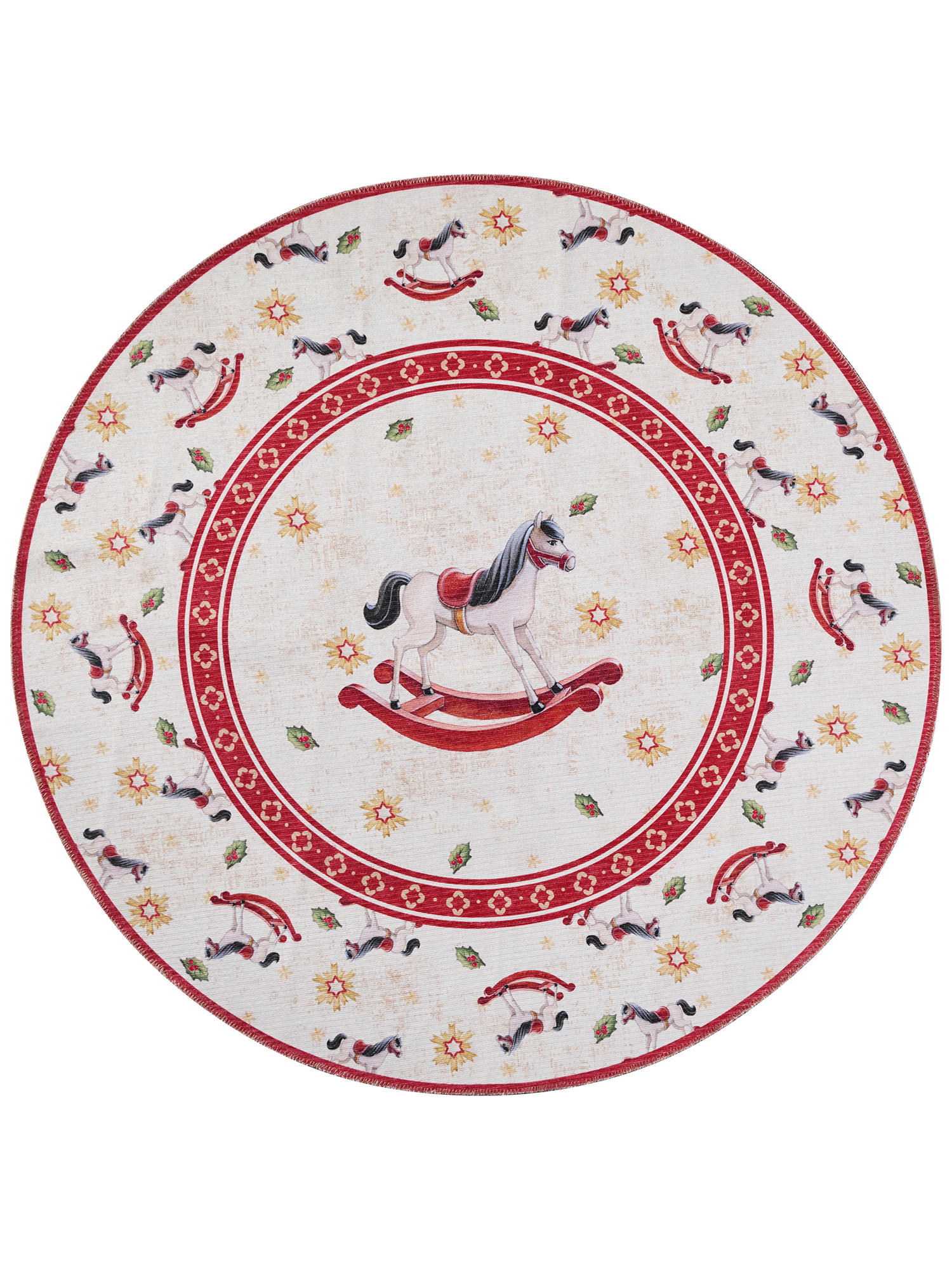 FLACHWEBETEPPICH 160 cm Toy's Delight Limited Edition Creme, Rot rund  - Rot/Creme, MODERN, Kunststoff/Textil (160cm) - Villeroy & Boch
