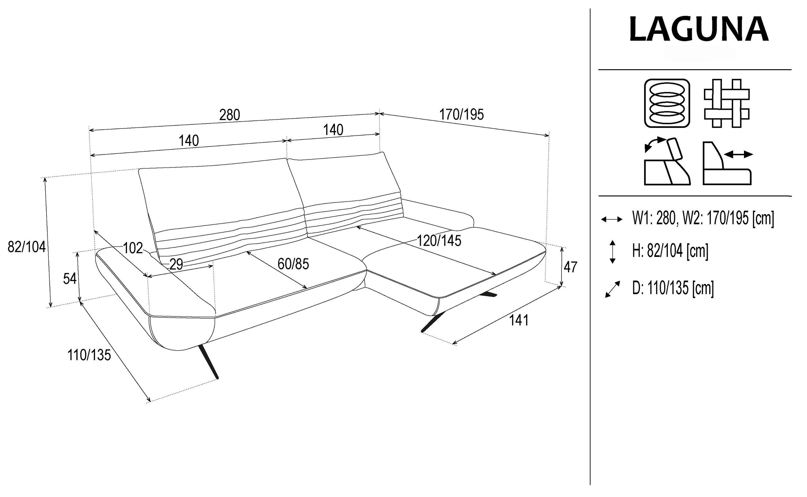 Thumbnail - Dieter Knoll Ecksofa, Grau, Textil, 4-Sitzer, Ottomane rechts, L-Form, 280x170-195 cm, Stoffauswahl, seitenverkehrt erhä...