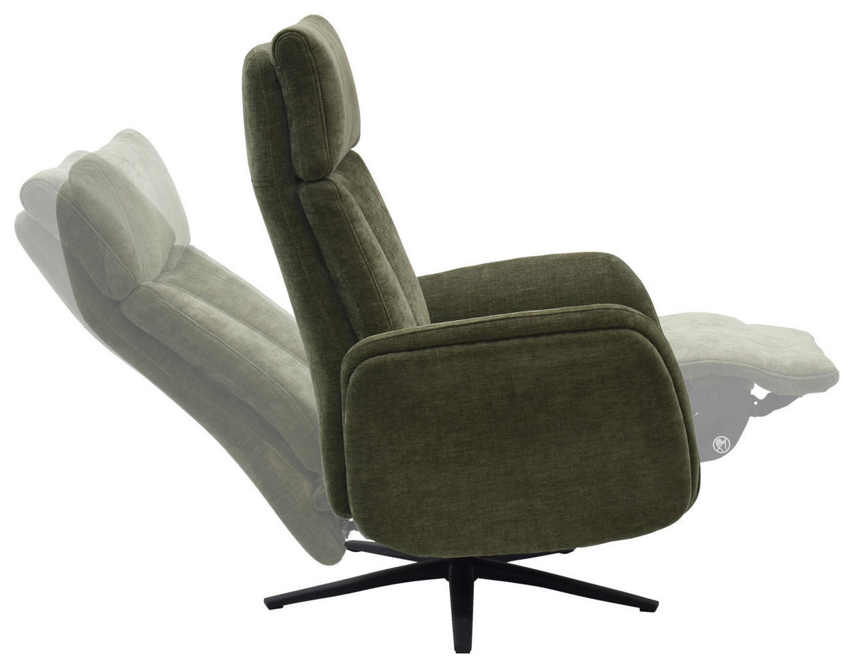 RELAXSESSEL Webstoff    - Schwarz/Grün, Design, Holz/Textil (75/109/84/148/84cm) - Livetastic