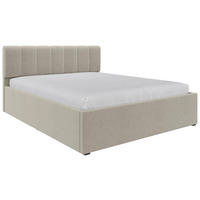 POLSTERBETT 160/200 cm,  in Beige, Lattenrost, Bettkasten,  - Beige/Schwarz, Design, Holz/Kunststoff (160/200cm) - Stylife
