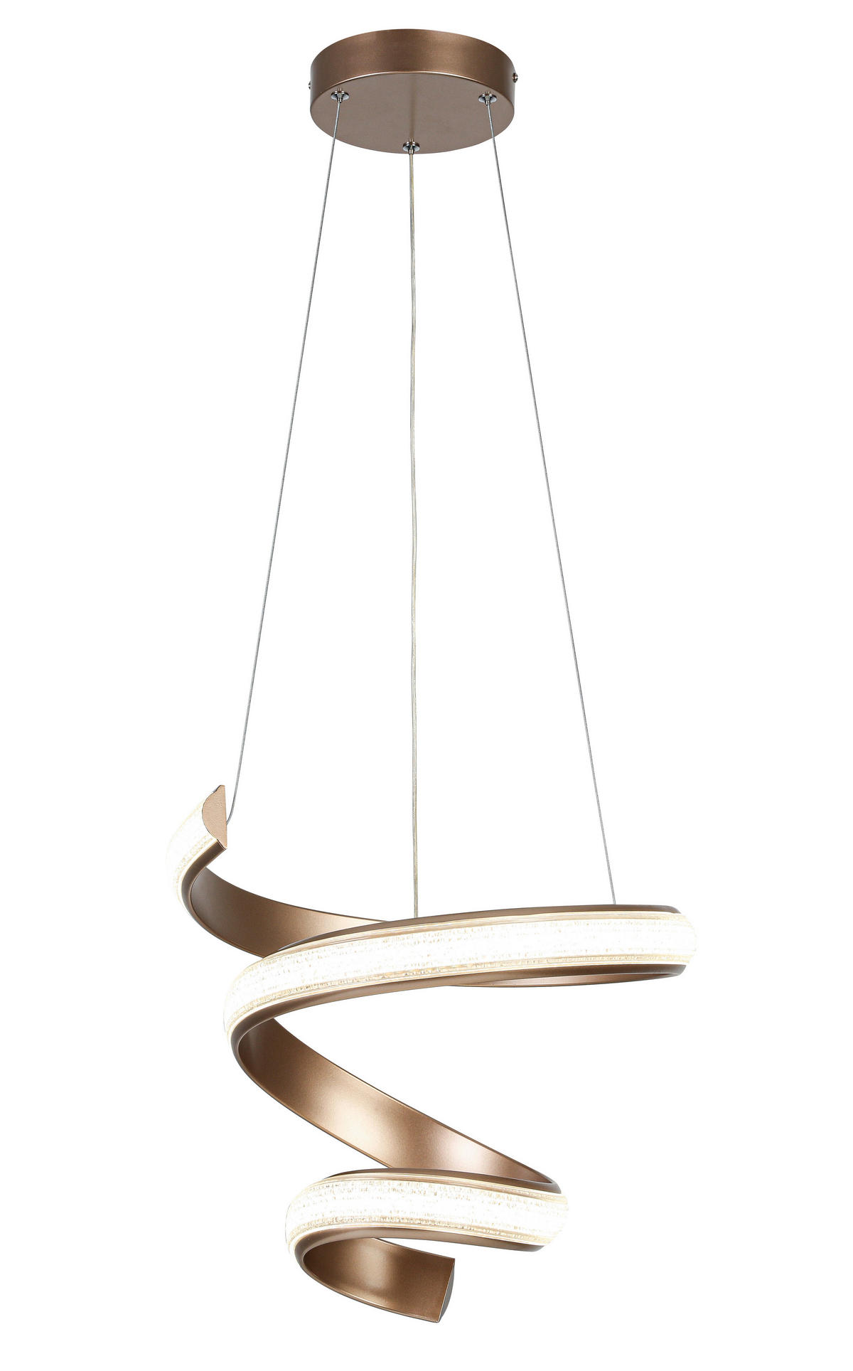 Lampă Suspendată Cu Led 37/150 cm  - cappuccino/transparent, Design, plastic/metal (37/150cm) - Novel