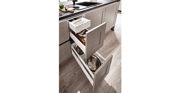 EINBAUKÜCHE   - Eichefarben/Grau, Design, Holzwerkstoff - Xora