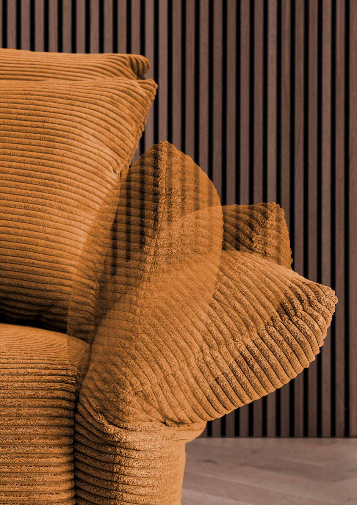 ECKSOFA in Cord Goldfarben  - Goldfarben/Schwarz, Design, Textil/Metall (256/256cm) - Livetastic