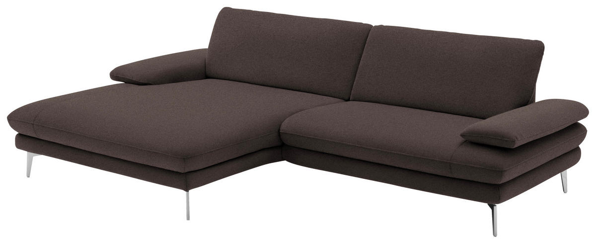ECKSOFA Dunkelbraun Webstoff  - Dunkelbraun/Schwarz, Design, Textil/Metall (184/284cm) - Dieter Knoll