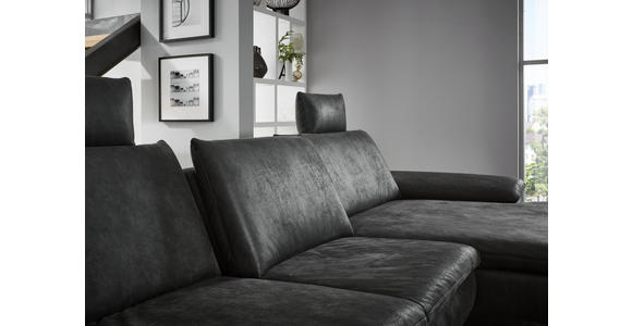 WOHNLANDSCHAFT in Textil Anthrazit - Anthrazit/Schwarz, Design, Textil/Metall (181/341cm) - Dieter Knoll