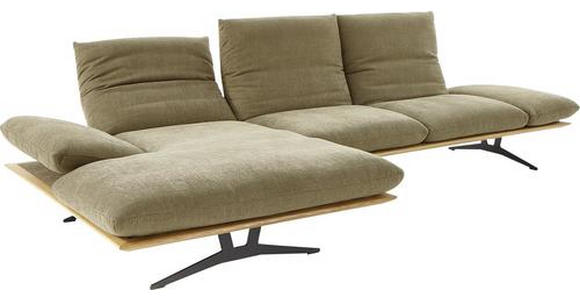 ECKSOFA in Flachgewebe Grün  - Schwarz/Grün, Design, Holz/Textil (155/314cm) - Dieter Knoll