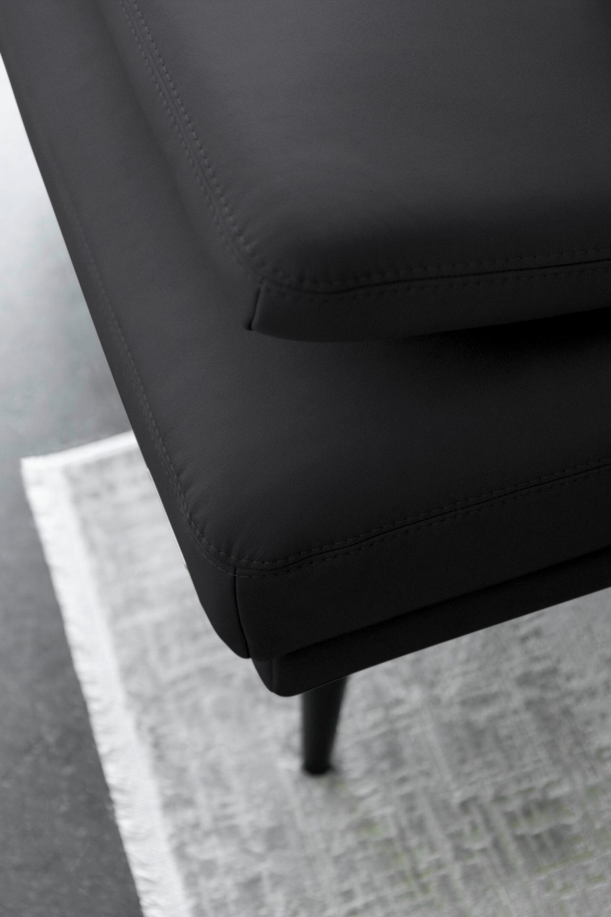 ECKSOFA Echtleder Anthrazit  - Anthrazit/Schwarz, Konventionell, Leder/Metall (180/301cm) - Joop!