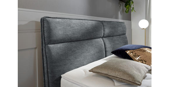 BOXSPRINGBETT 180/200 cm  in Dunkelgrau  - Dunkelgrau/Kupferfarben, KONVENTIONELL, Textil/Metall (180/200cm) - Ambiente