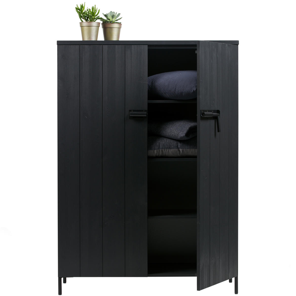 HIGHBOARD Bruut 100/140,5/41,5 cm  - Schwarz, Design, Holz/Metall (100/140,5/41,5cm) - Livetastic