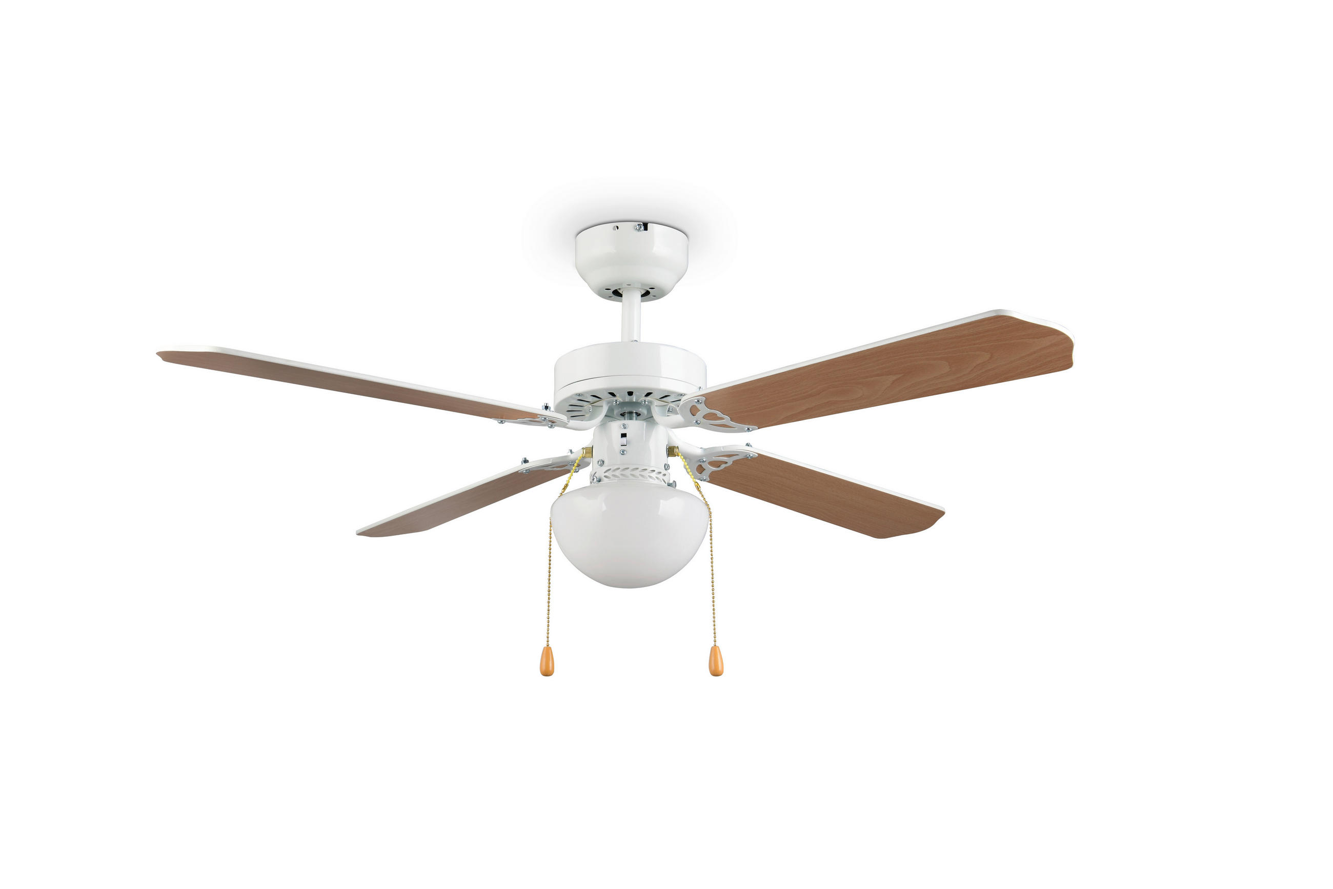 DECKENVENTILATOR - Braun/Weiß, Design, Naturmaterialien/Kunststoff (106.5/4cm)
