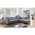 ECKSOFA Grau Struktur  - Schwarz/Grau, MODERN, Textil/Metall (275/235cm) - Cantus