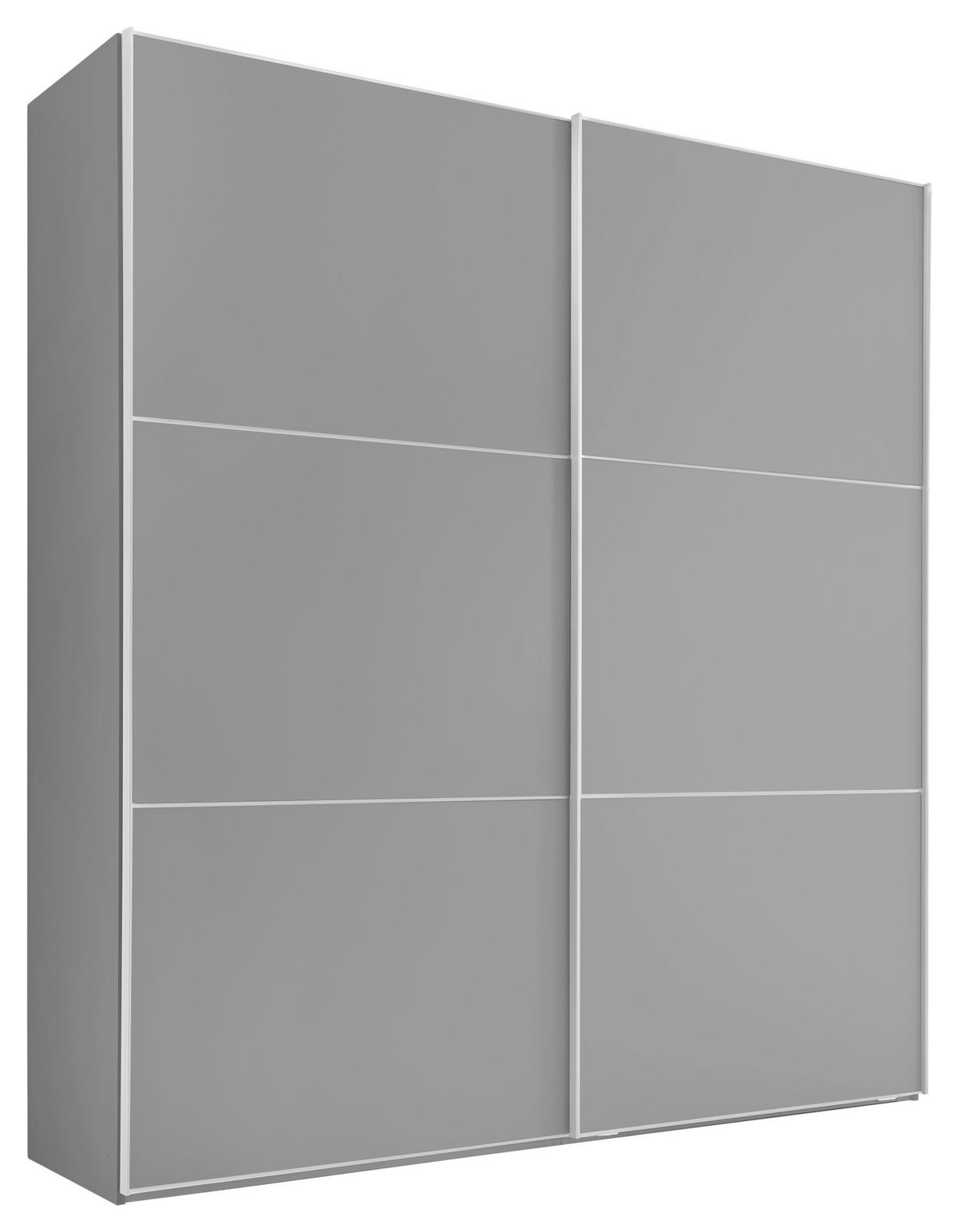 SCHWEBETÜRENSCHRANK 188/222/68 cm 2-türig Grau  - Alufarben/Grau, Holzwerkstoff/Metall (188/222/68cm) - Moderano