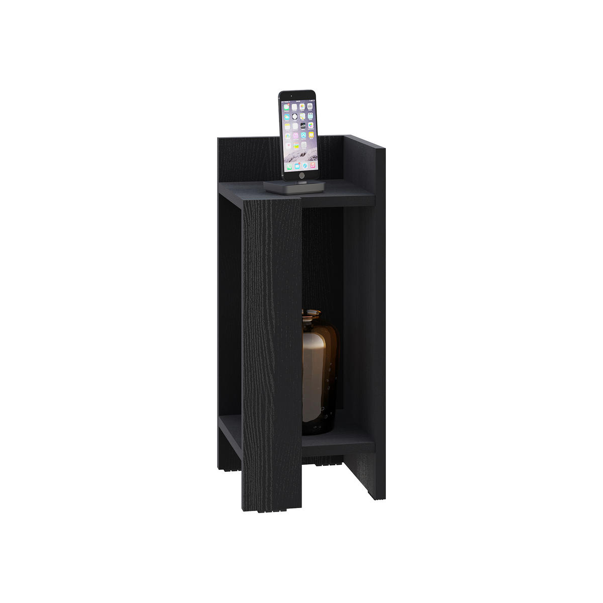 KINDERNACHTSCHRANK  - Schwarz, Design, Holzwerkstoff (27/25/60cm) - Livetastic