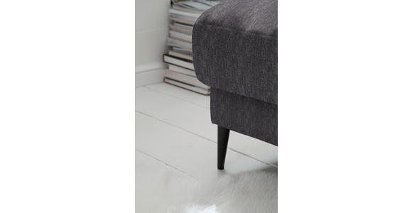 ECKSOFA in Flachgewebe Grau 207/296 cm - Schwarz/Grau, Design, Textil/Metall (207/296cm) - Dieter Knoll