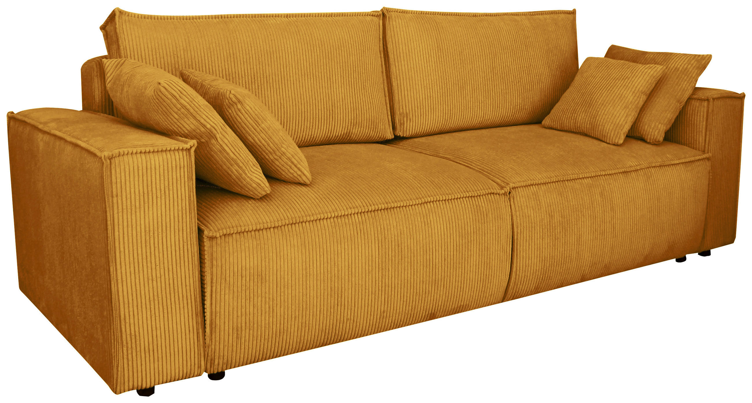 SCHLAFSOFA Cord Currygelb  - Currygelb/Schwarz, KONVENTIONELL, Kunststoff/Textil (240/89/100cm) - Carryhome