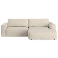 ECKSOFA in Mikrofaser Beige  283/175 cm  - Beige/Schwarz, MODERN, Kunststoff/Textil (283/175cm) - MID.YOU