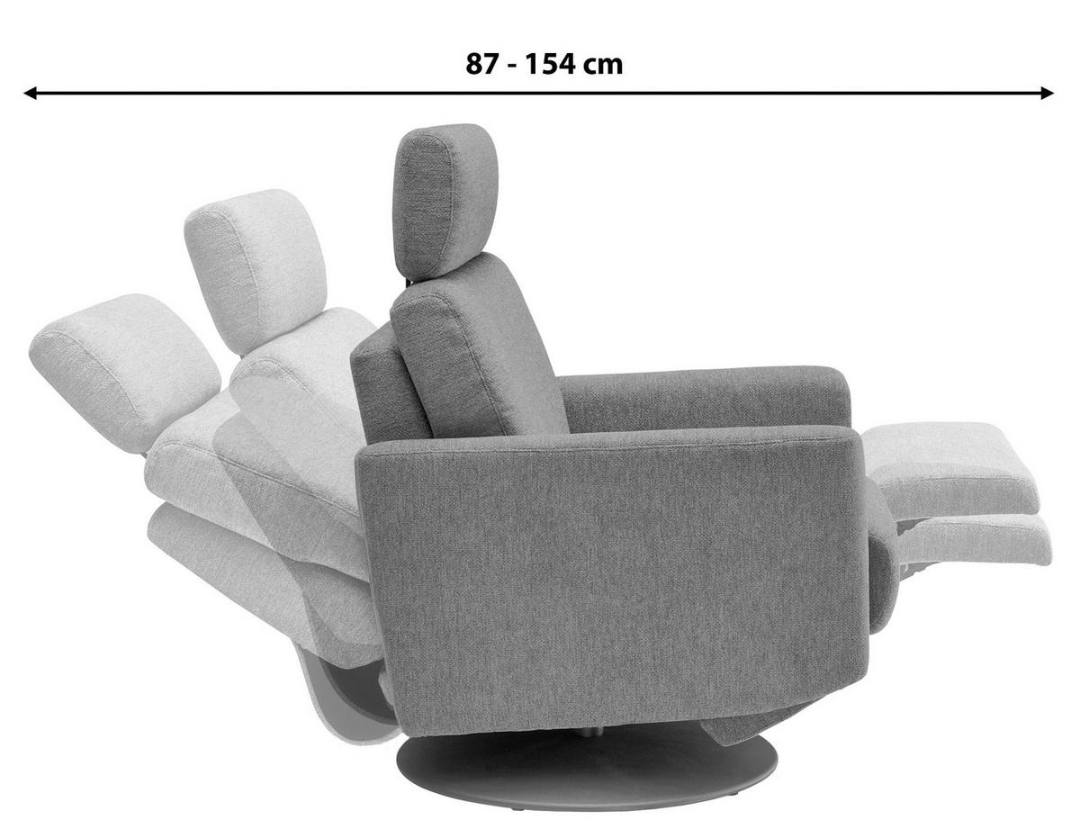 RELAXSESSEL in Textil Hellbraun  - Hellbraun/Schwarz, Modern, Textil/Metall (77/105/87-154cm) - Livetastic