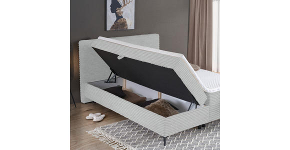 BOXBETT 180/200 cm in Silberfarben - Silberfarben/Schwarz, Design, Holz/Holzwerkstoff (180/200cm) - Xora