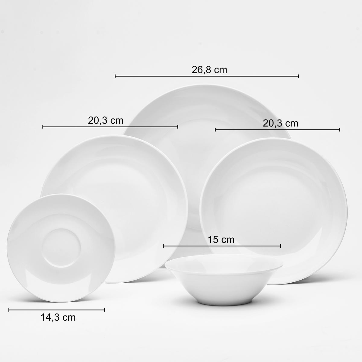 KOMBISERVICE Weiß 32-teilig Ronda  - Weiß, KONVENTIONELL, Keramik - Van Well