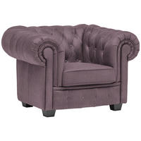 CHESTERFIELD-SESSEL - Wengefarben/Mauve, LIFESTYLE, Holz/Textil (115/76,5/96cm) - Landscape