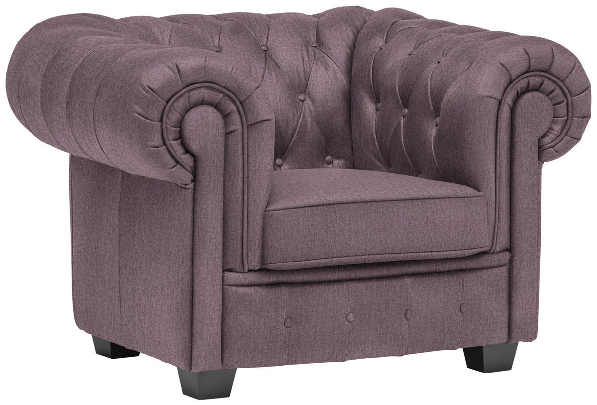 CHESTERFIELD-SESSEL - Wengefarben/Mauve, LIFESTYLE, Holz/Textil (115/76,5/96cm) - Landscape